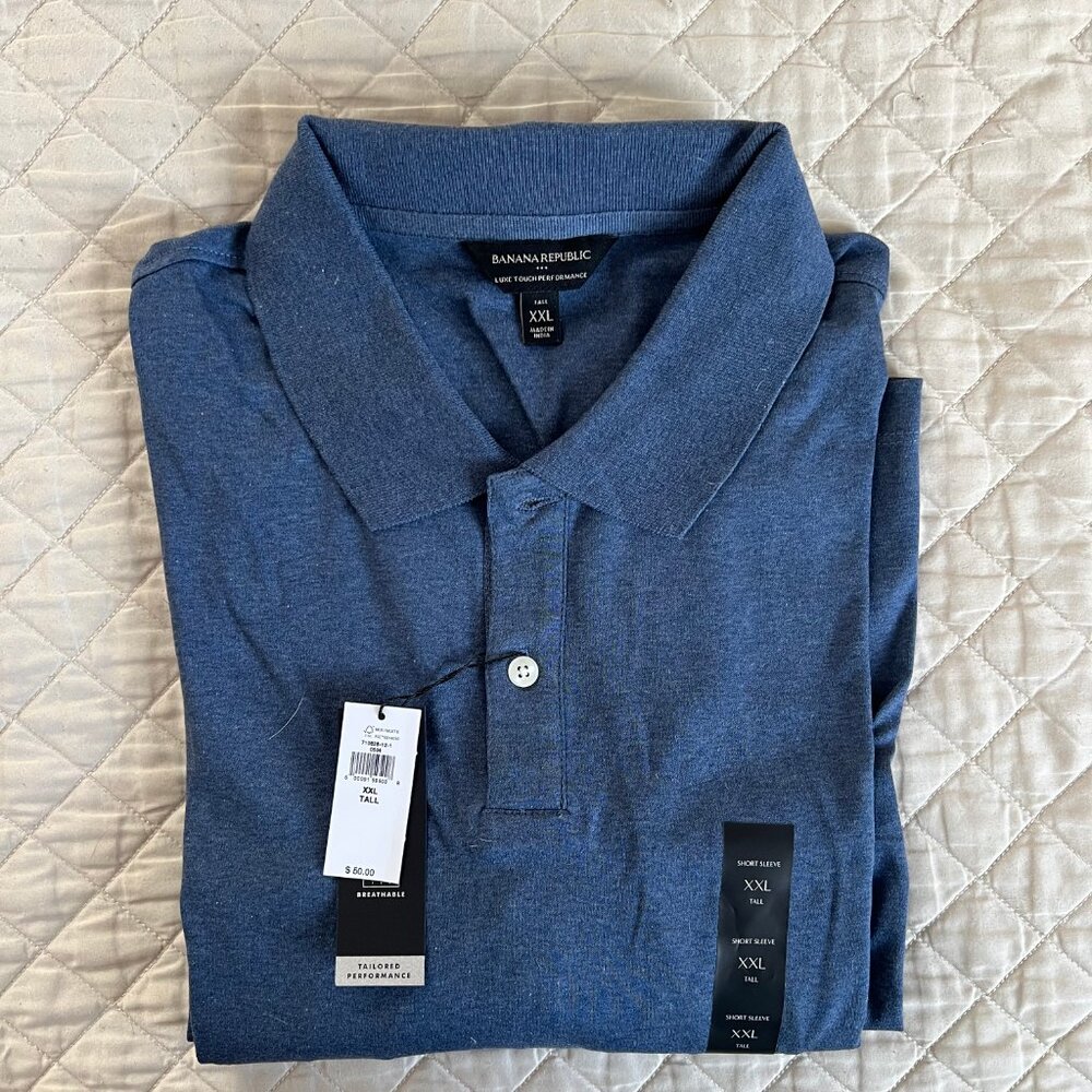 Banana Republic Men's Cotton Polo Shirt Blue